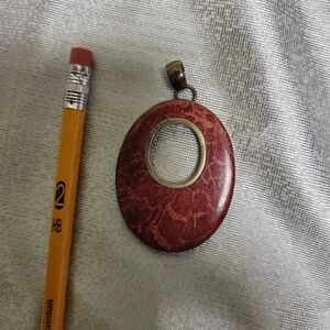 Red Coral Pendant with Silver Setting
